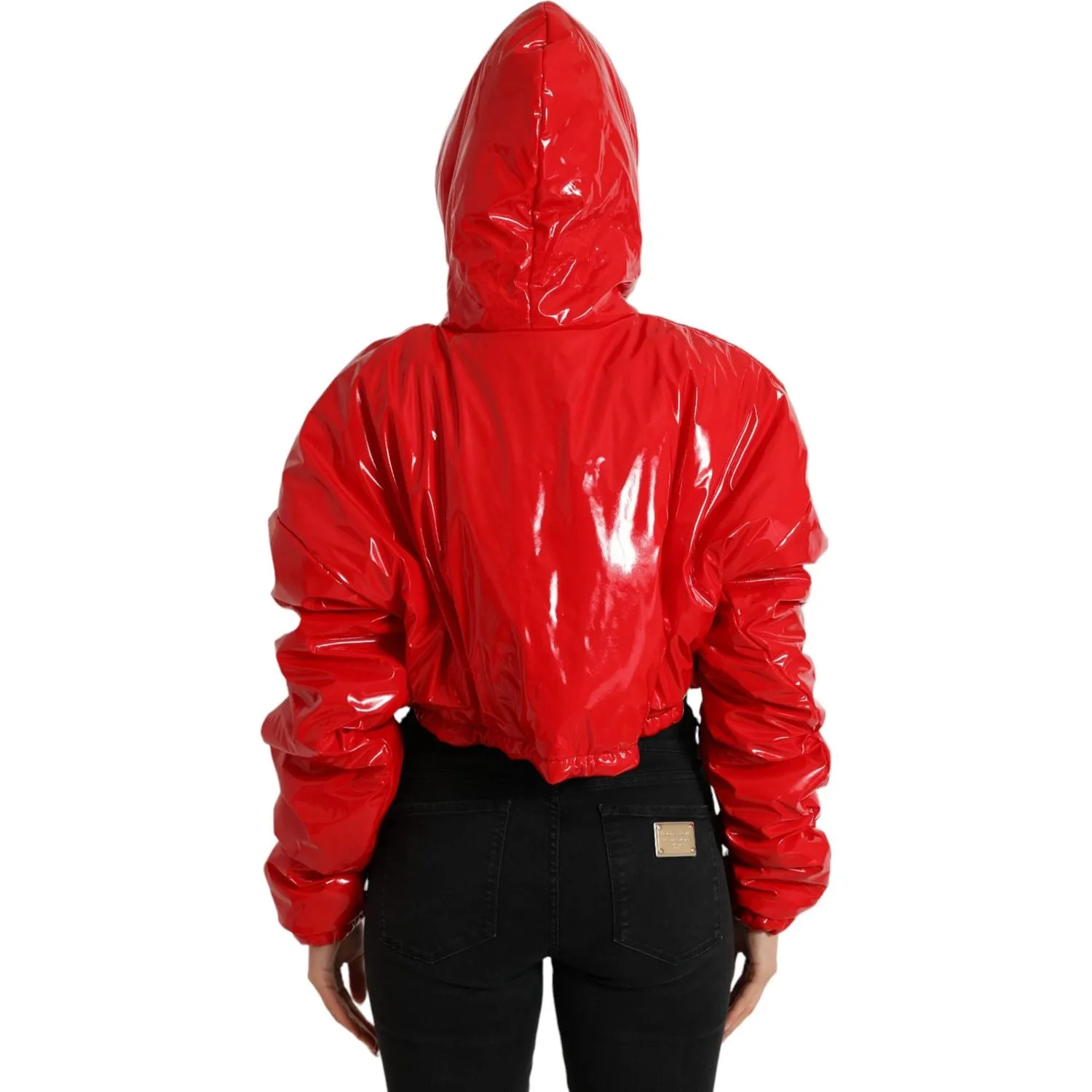 Dolce & Gabbana Chic Shiny Red Cropped Jacket