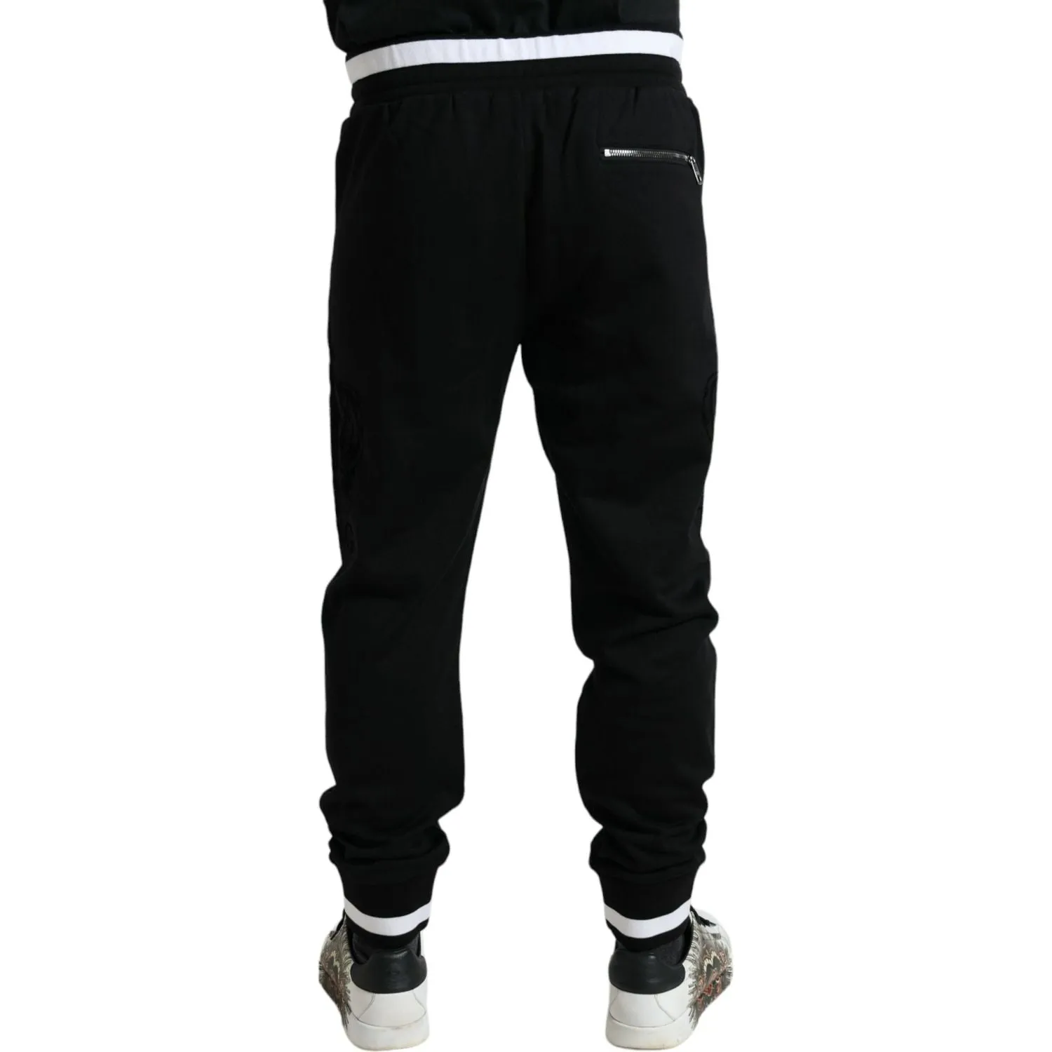 Dolce & Gabbana Elegant Black and White Cotton Joggers