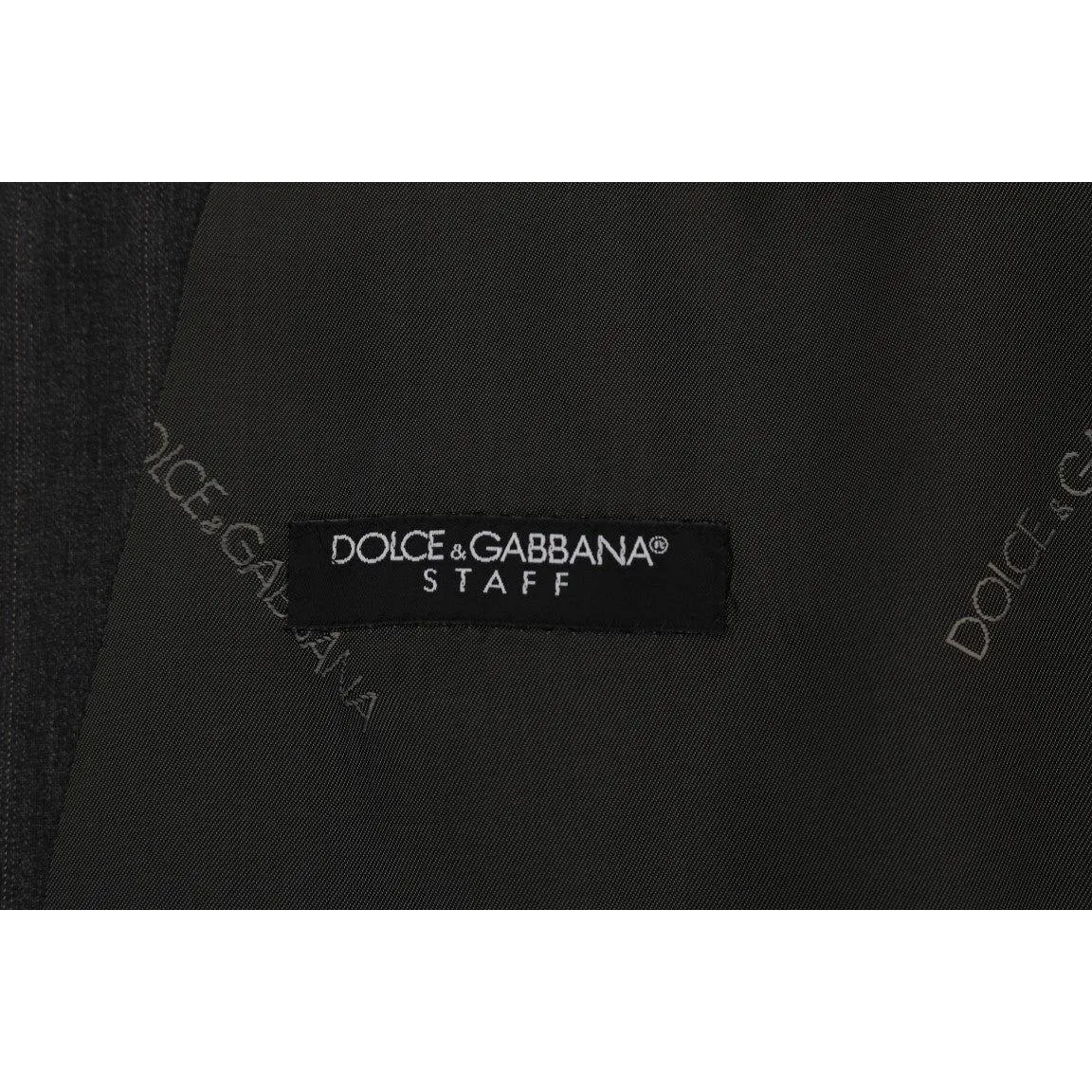 Dolce & Gabbana Elegant Gray Striped Single Breasted Vest