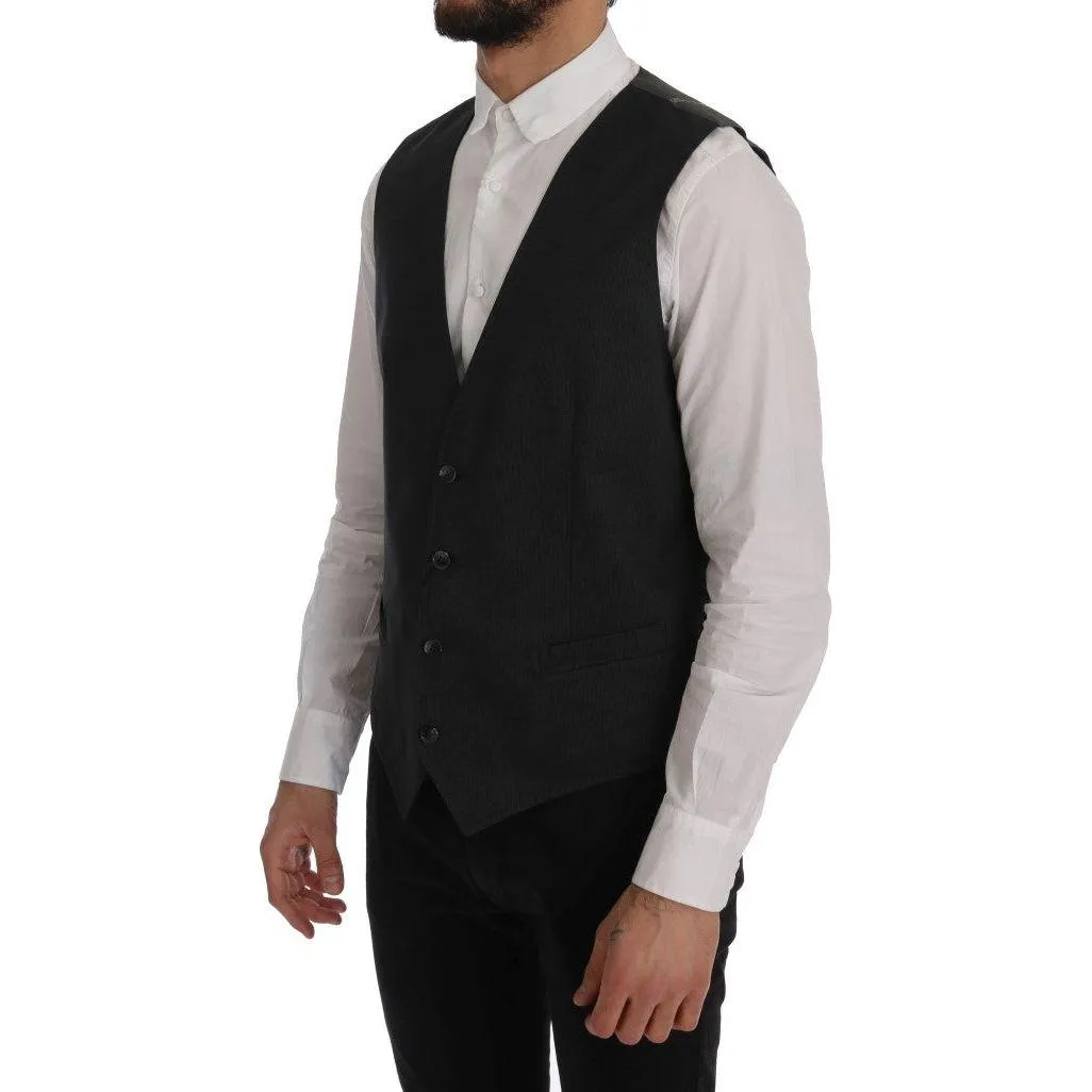 Dolce & Gabbana Elegant Gray Waistcoat Vest