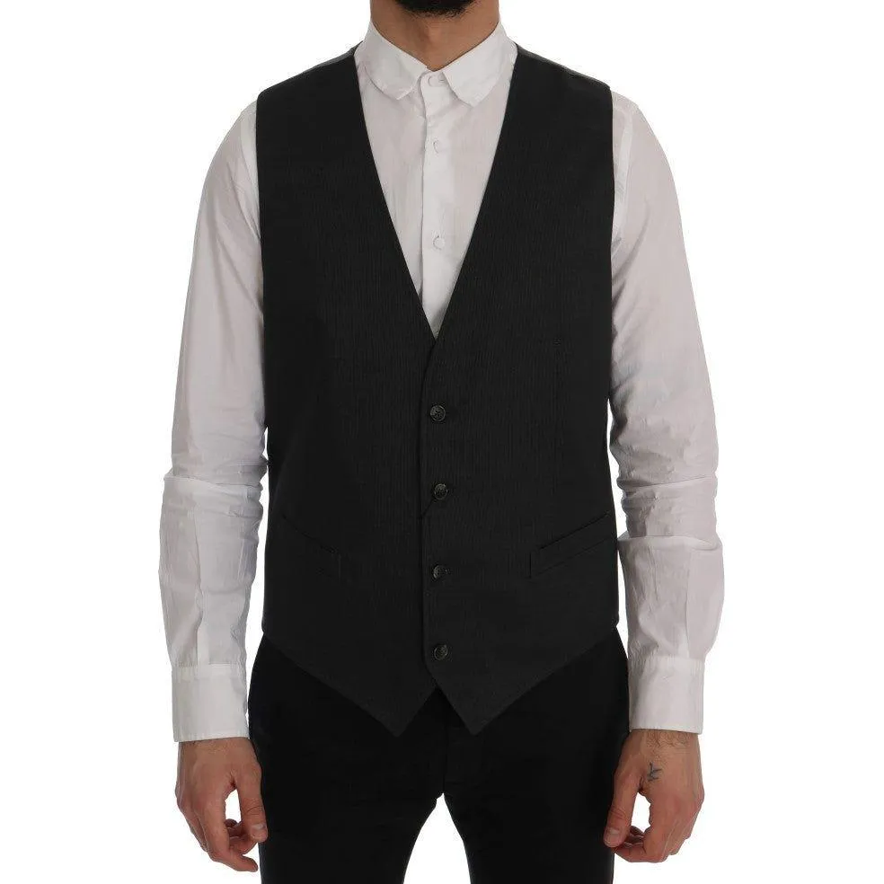 Dolce & Gabbana Elegant Gray Waistcoat Vest