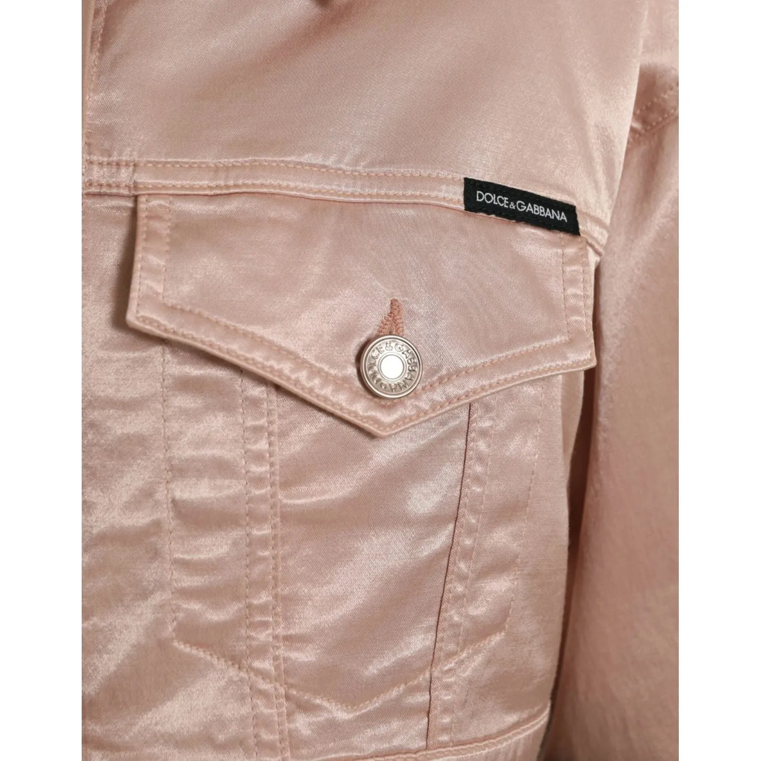 Dolce & Gabbana Elegant Pink Cropped Denim Jacket