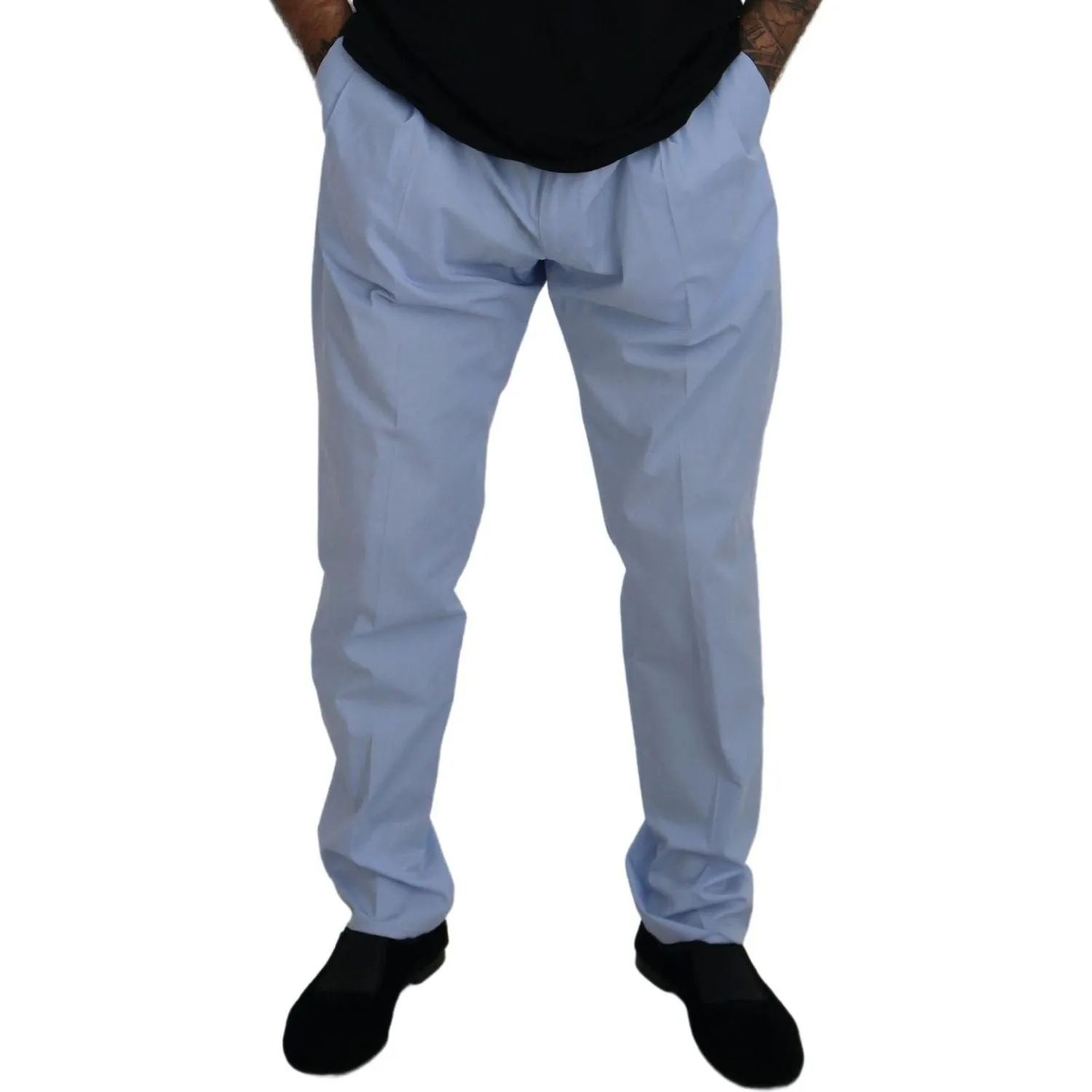 Dolce & Gabbana Elegant Slim Fit Chinos In Light Blue