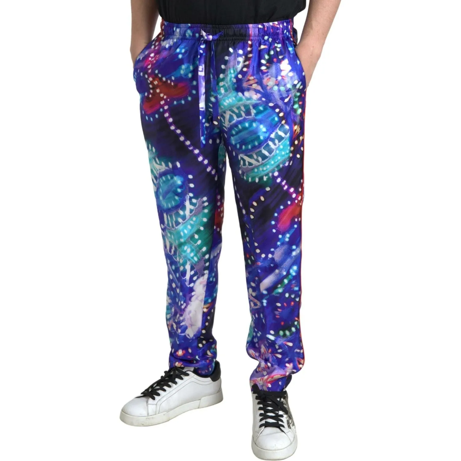 Dolce & Gabbana Multicolor Silk Jogger Pants