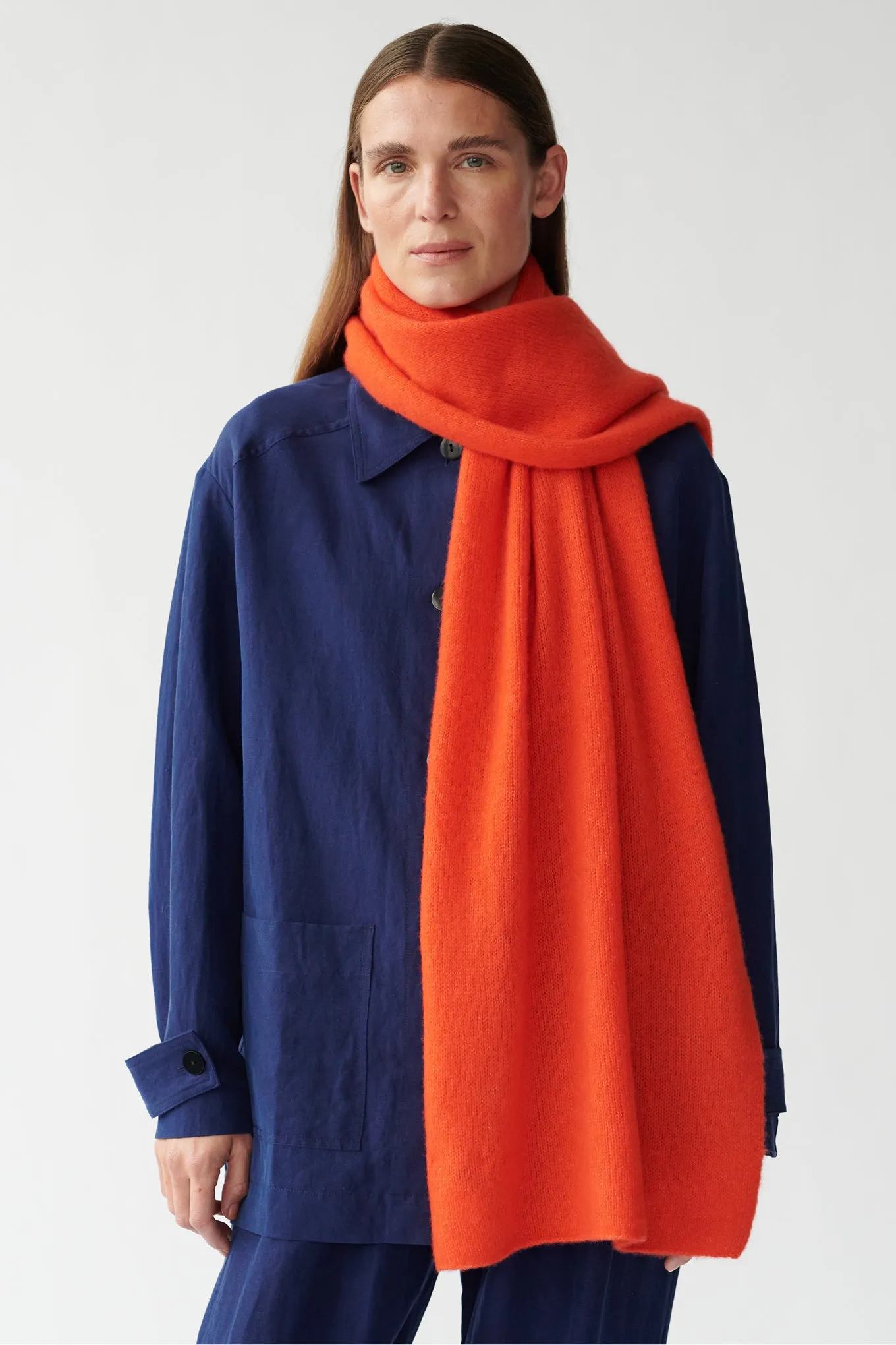 DUSTIN SCARF - PERSIMMON  - SILK/CASHMERE