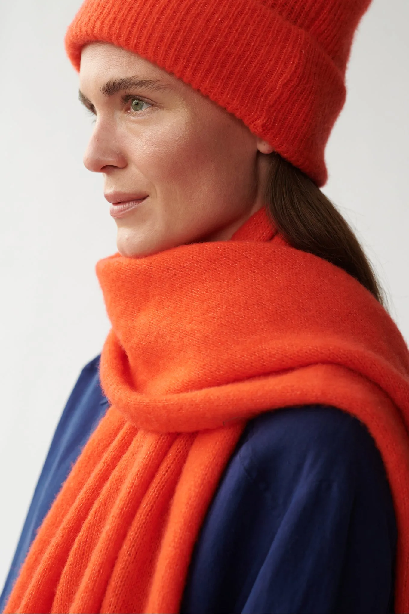 DUSTIN SCARF - PERSIMMON  - SILK/CASHMERE