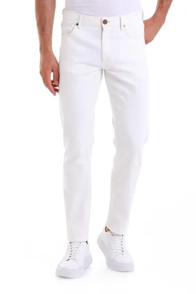 Dynamic Fit 5 Pocket Low Waist Cotton White Denim