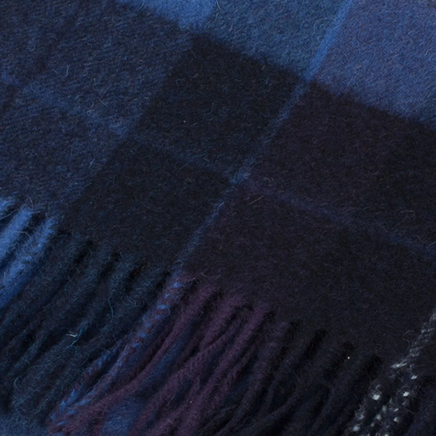 Edinburgh 100% Lambswool Scarf  Mixed Check - Blue