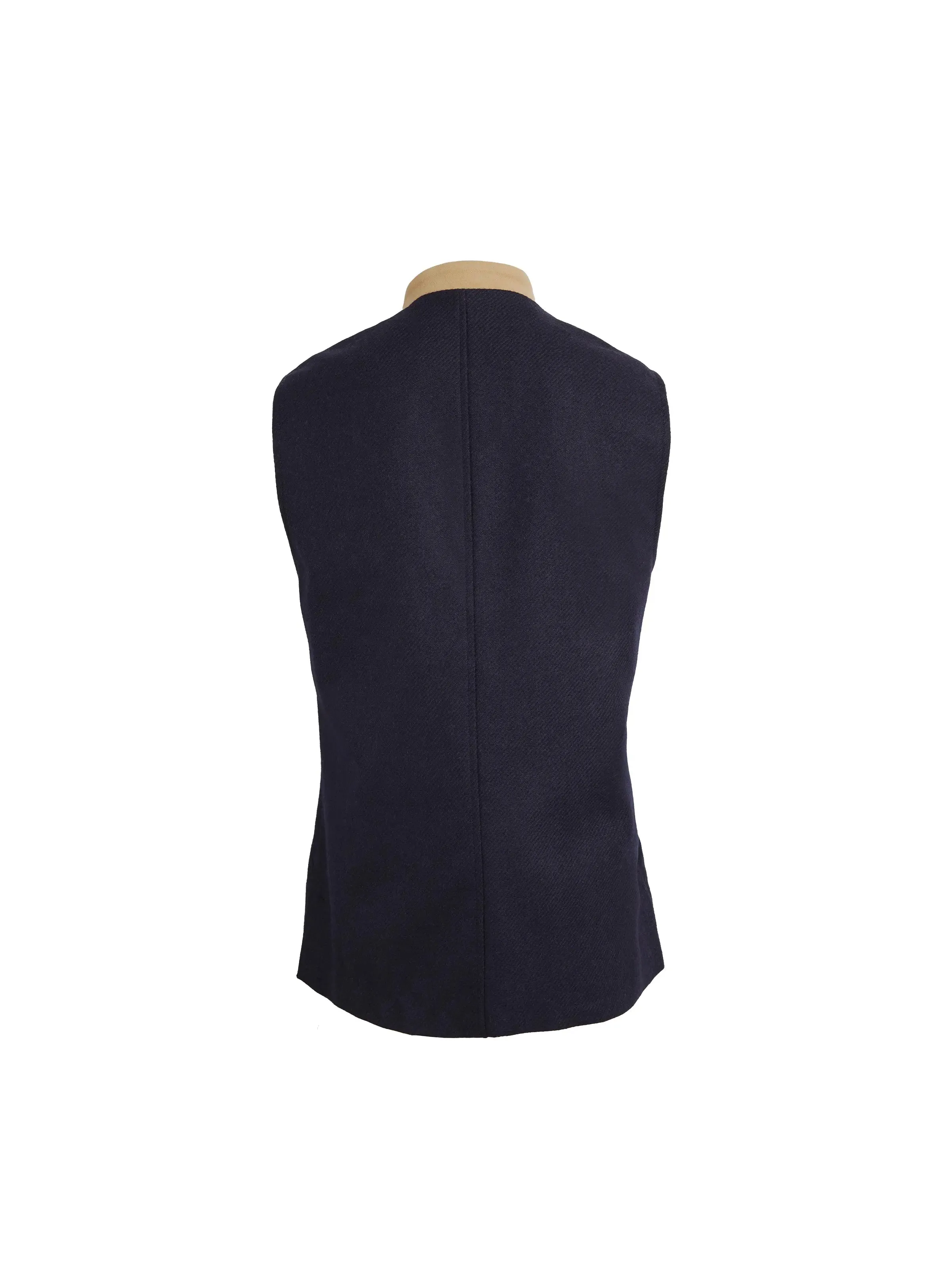 Edward Gilet - Navy Wool & Tan