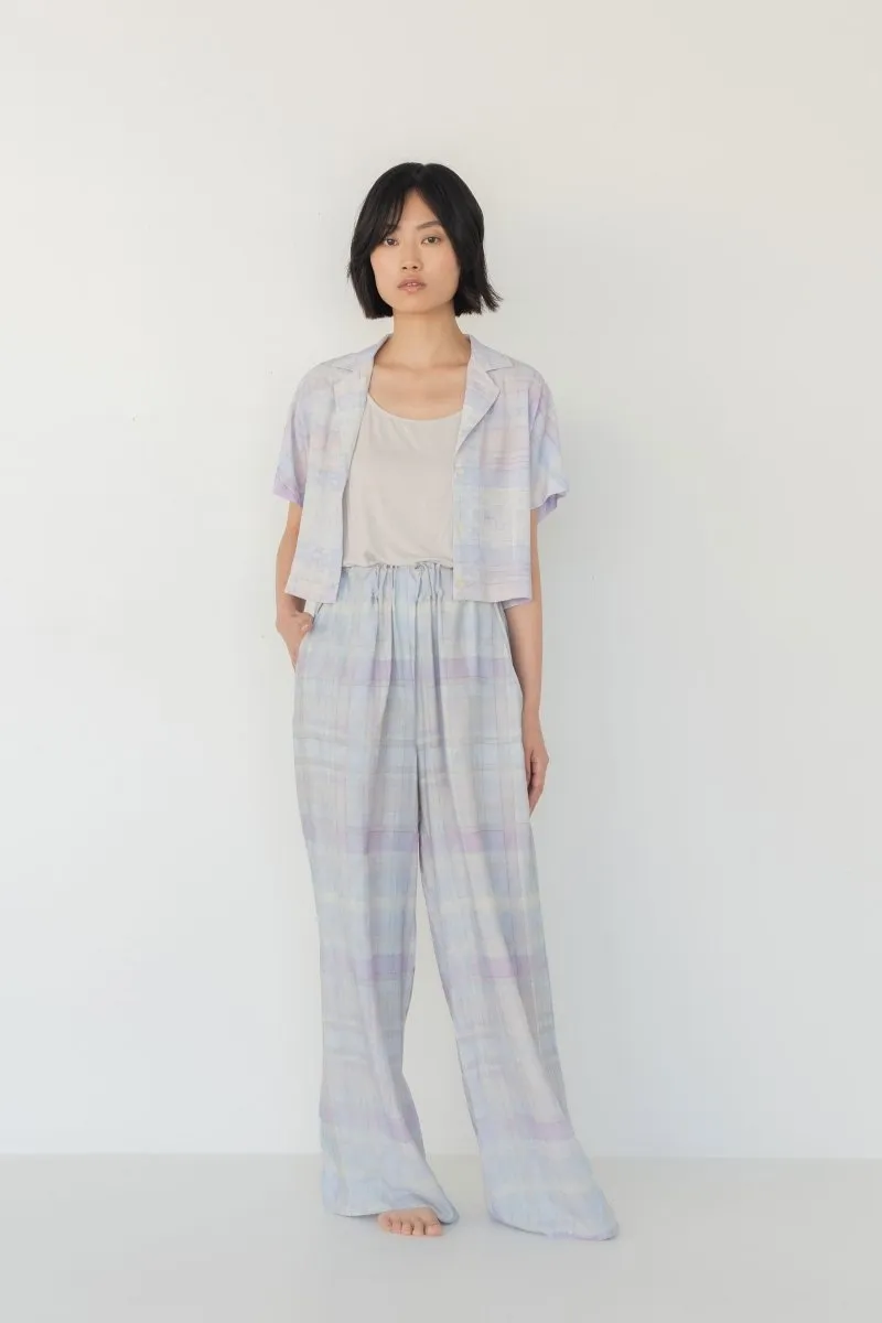 Elongate Elastic Pants - Watercolour Plaid