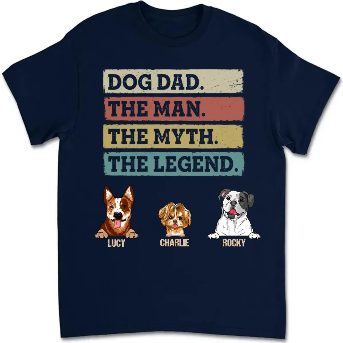 Father's Day - Dog Dad Man Myth Legend - Personalized T-shirt