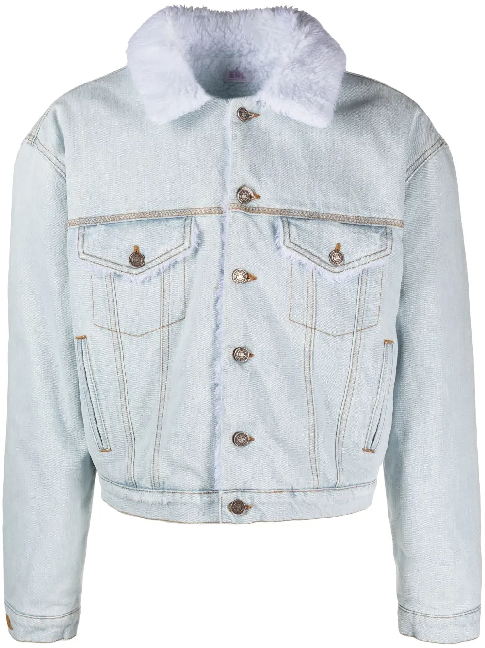 Faux-Fur Collar Denim Jacket