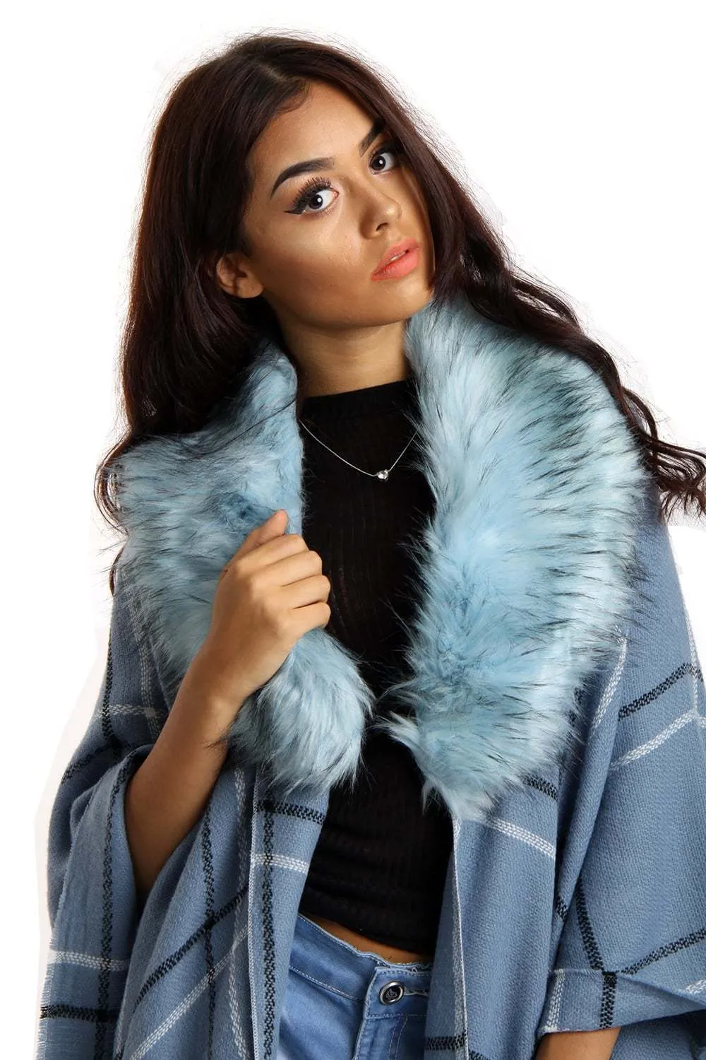 Faux Raccoon Fur Collar Scarf