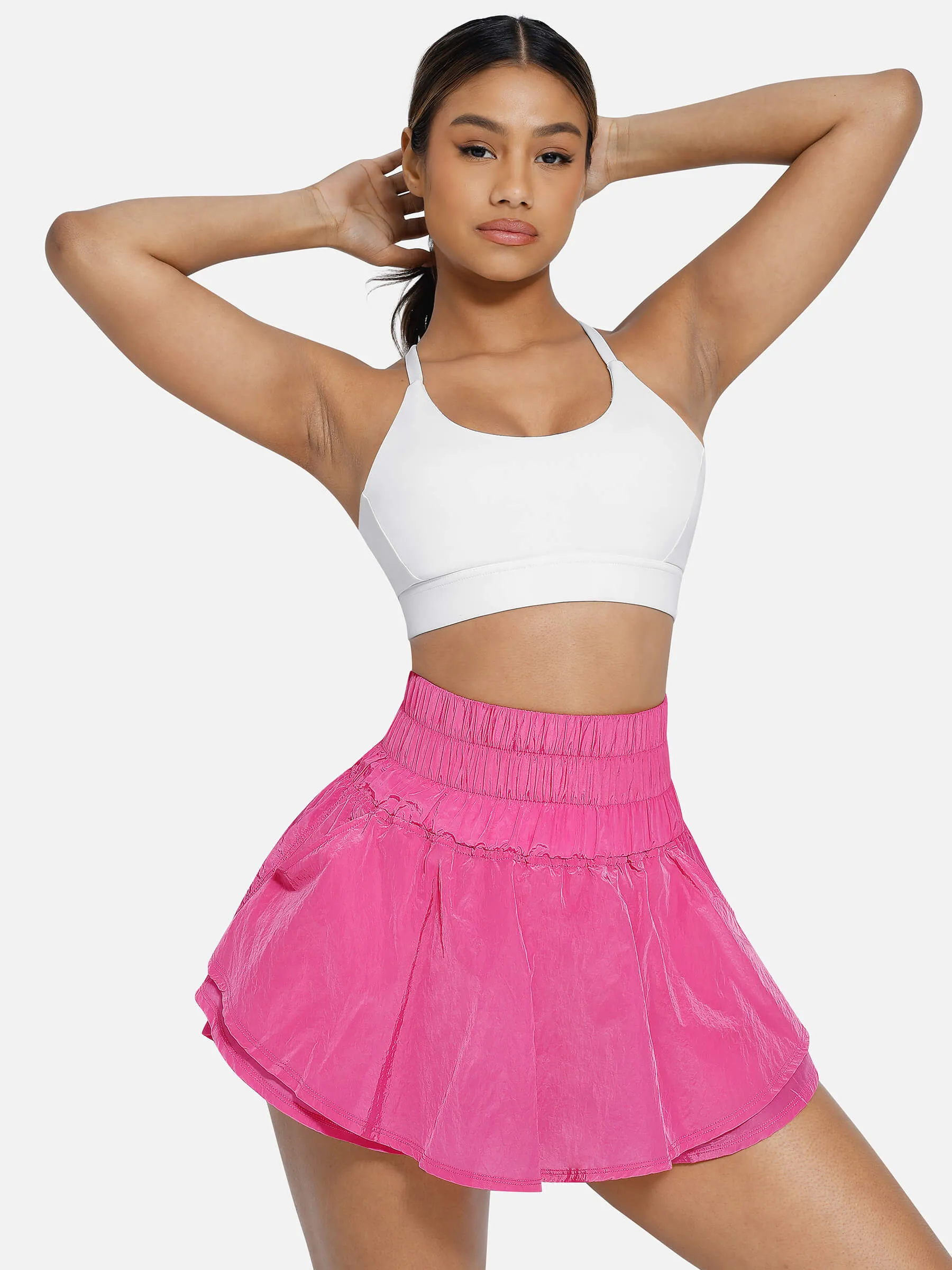 Feelingirl Elastic Casual High Waisted Athletic Shorts