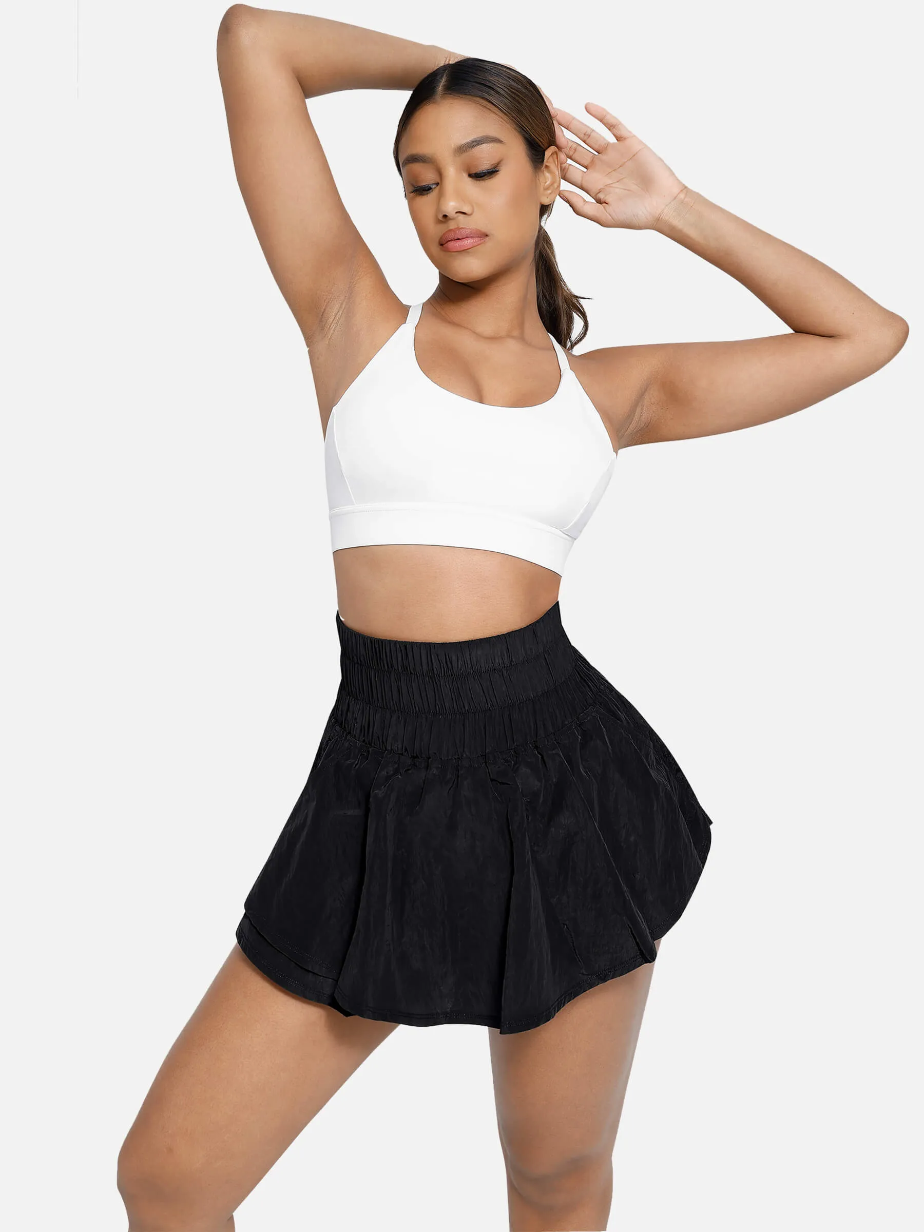 Feelingirl Elastic Casual High Waisted Athletic Shorts