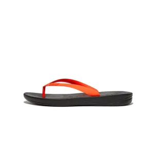 Fitflop Men Iqushion Ergonomic Flip-Flops |J80-A23| Black Neon Orange