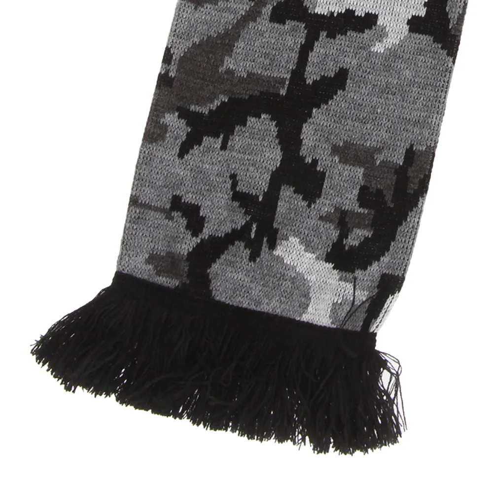 FLOSO Unisex Camouflage Knitted Winter Scarf With Fringe