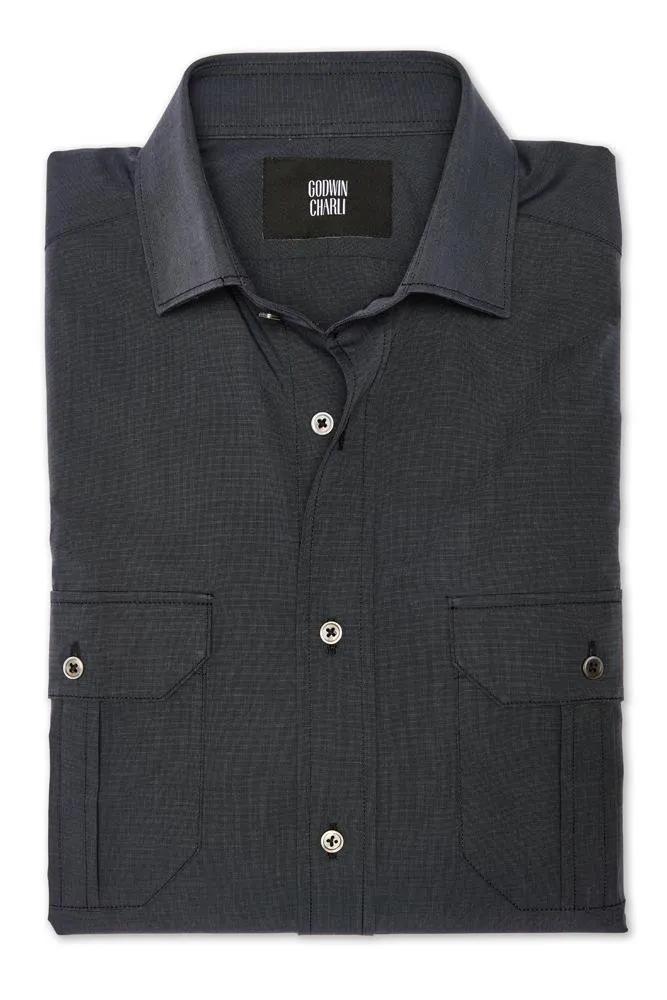 Franco Shirt - Charcoal Cotton Casual Shirt