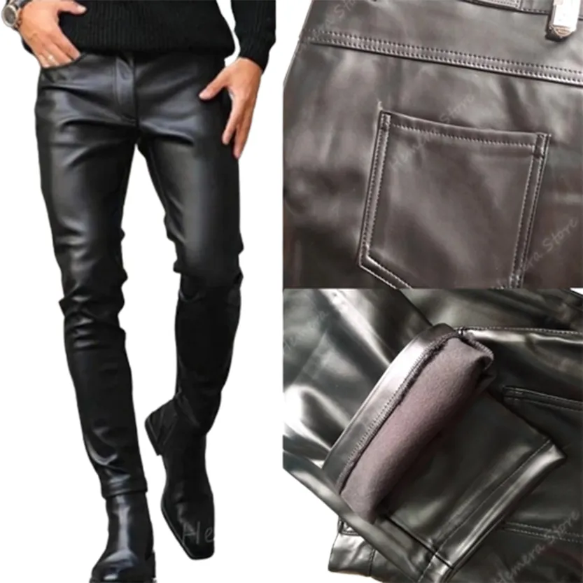 Funki Buys | Pants | Men's Faux Leather Fashion Biker Pants