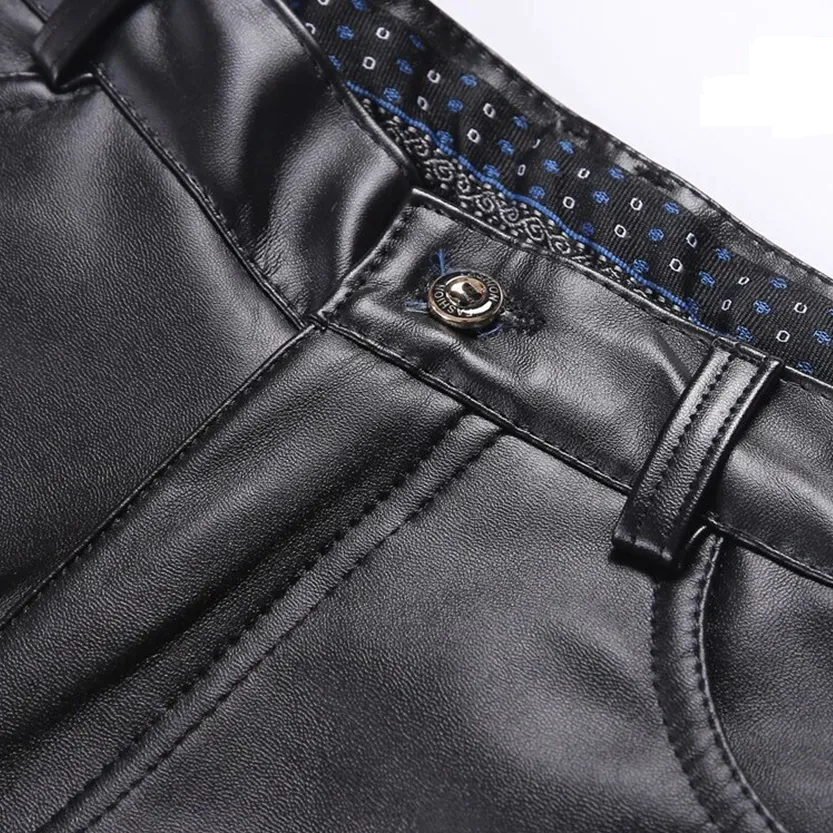 Funki Buys | Pants | Men's Faux Leather Fashion Biker Pants