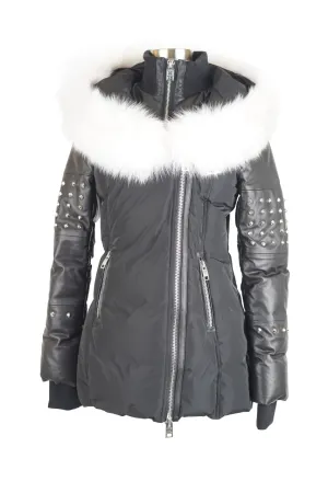 Fur Hood Down Filled Parka Coat w/ Spikes