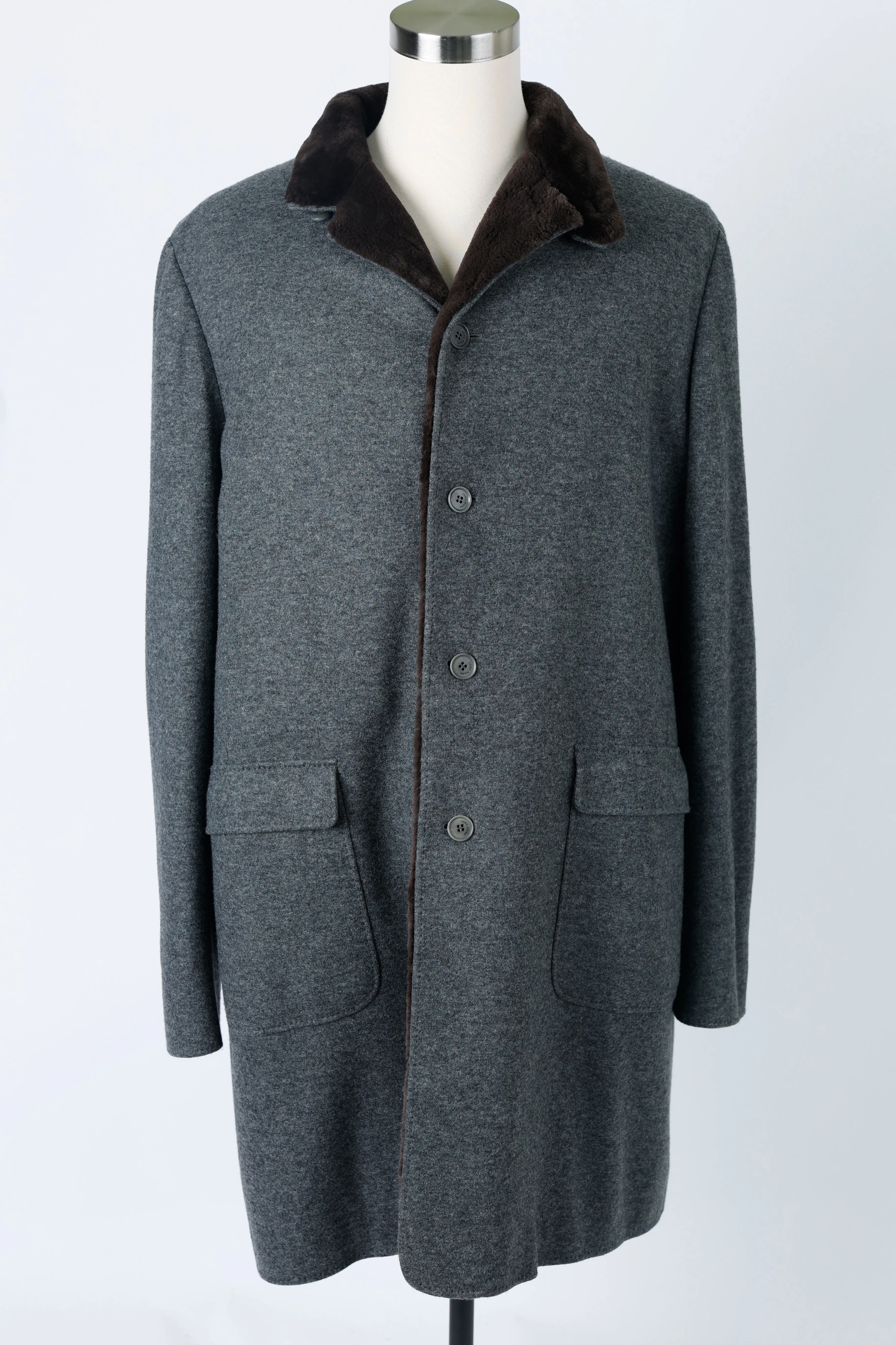 Fur Lined Cashmere Dress Coat