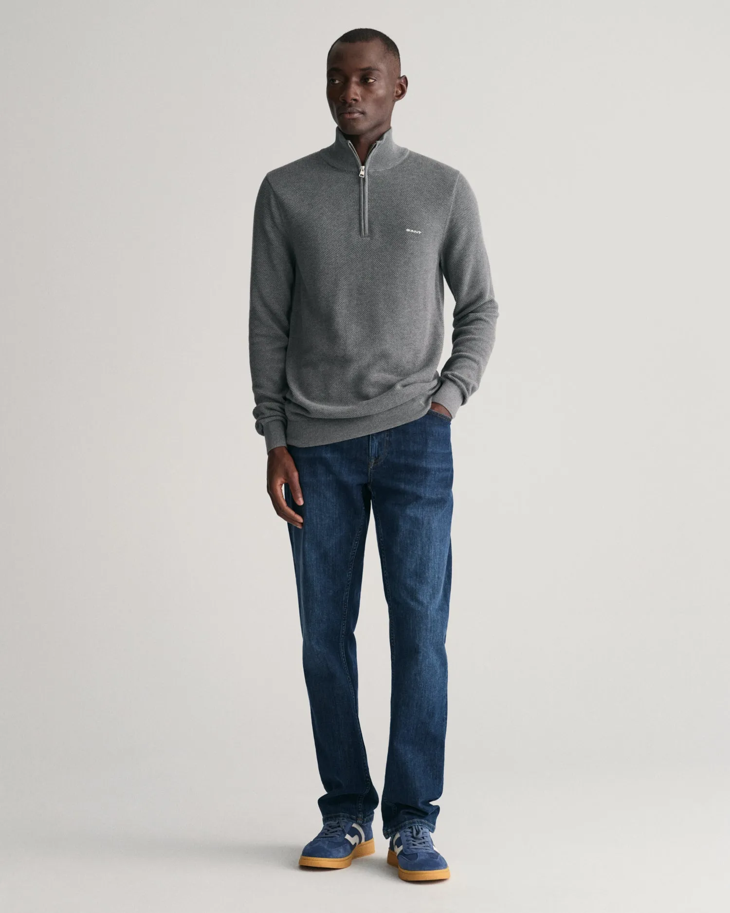 GANT Cotton Pique Half Zip Jumper