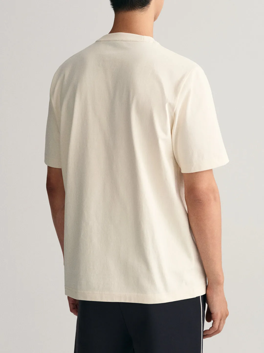 Gant Cream Printed Regular Fit T-Shirt