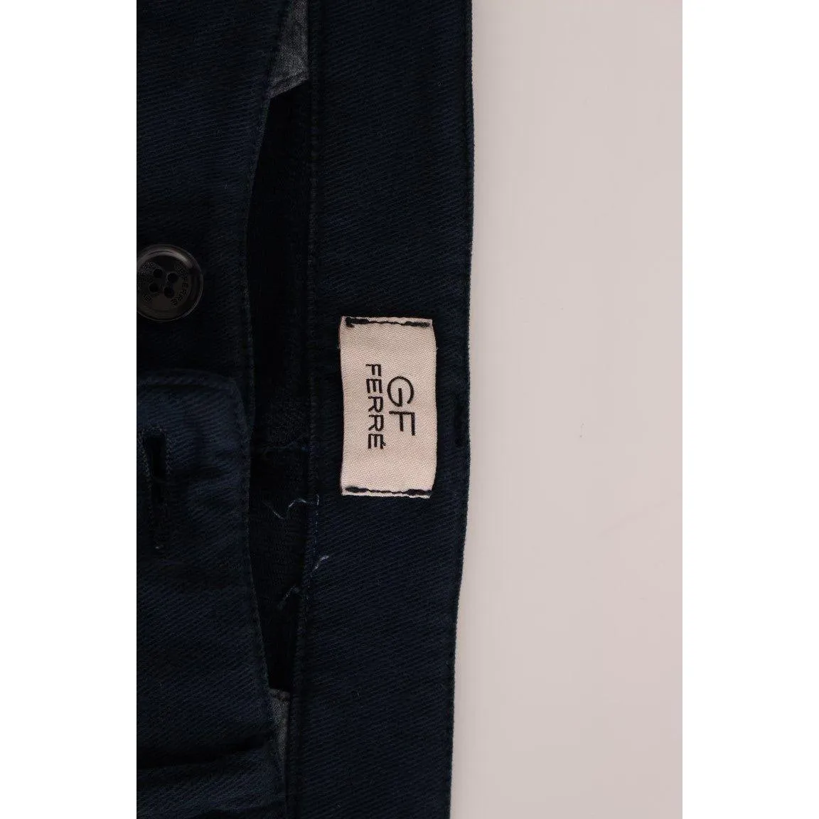 GF Ferre Elegant Blue Cotton Stretch Chinos