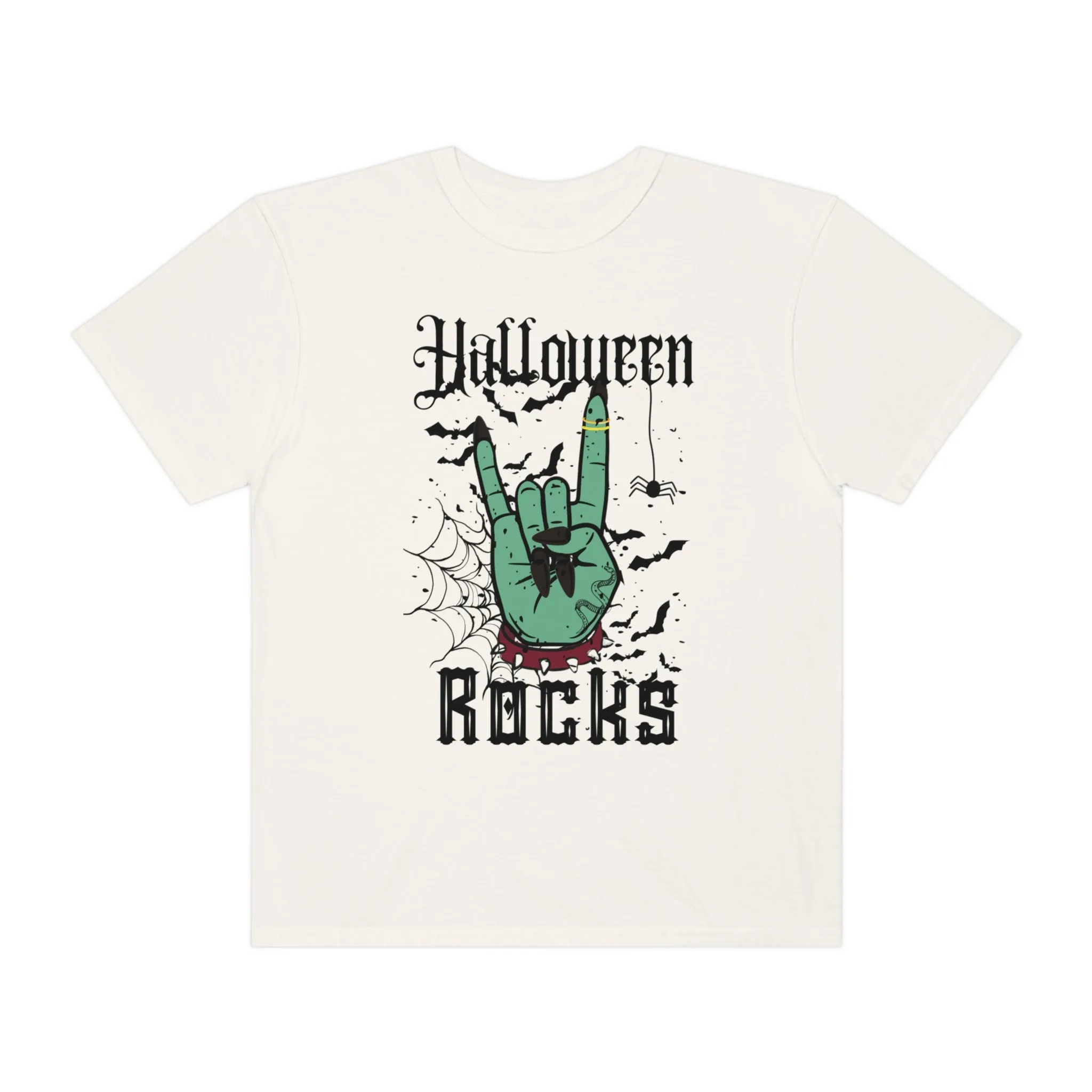 Halloween Rocks Design Comfort Colors® T-Shirt, Women's Retro Funny Design T-Shirt