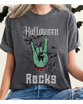 Halloween Rocks Design Comfort Colors® T-Shirt, Women's Retro Funny Design T-Shirt