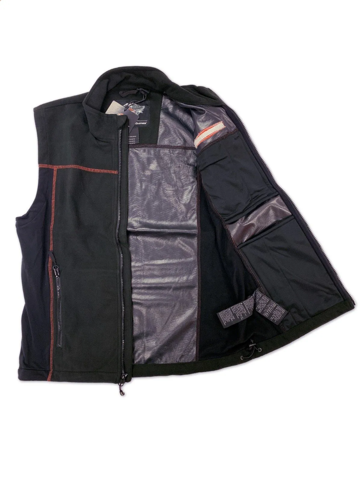 Harley-Davidson Men's Windproof Fleece Motorcycle Vest, Black. 98567-16VM