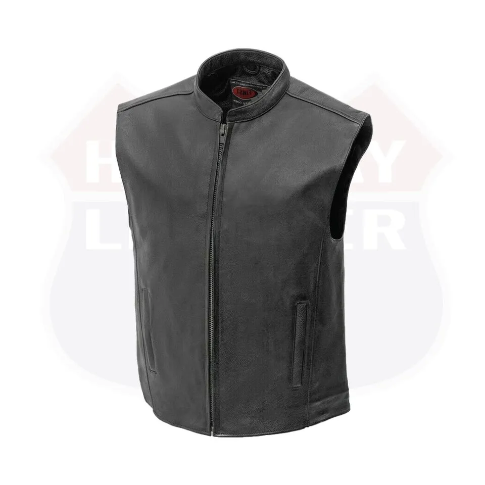 HL11656 Club Style Zippered Touring Vest With Collar