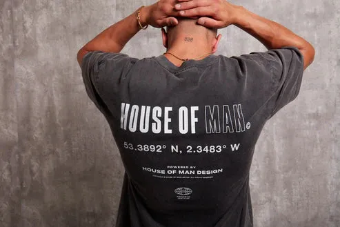 House Of Man The Coordinate T Shirt in Washed Grey