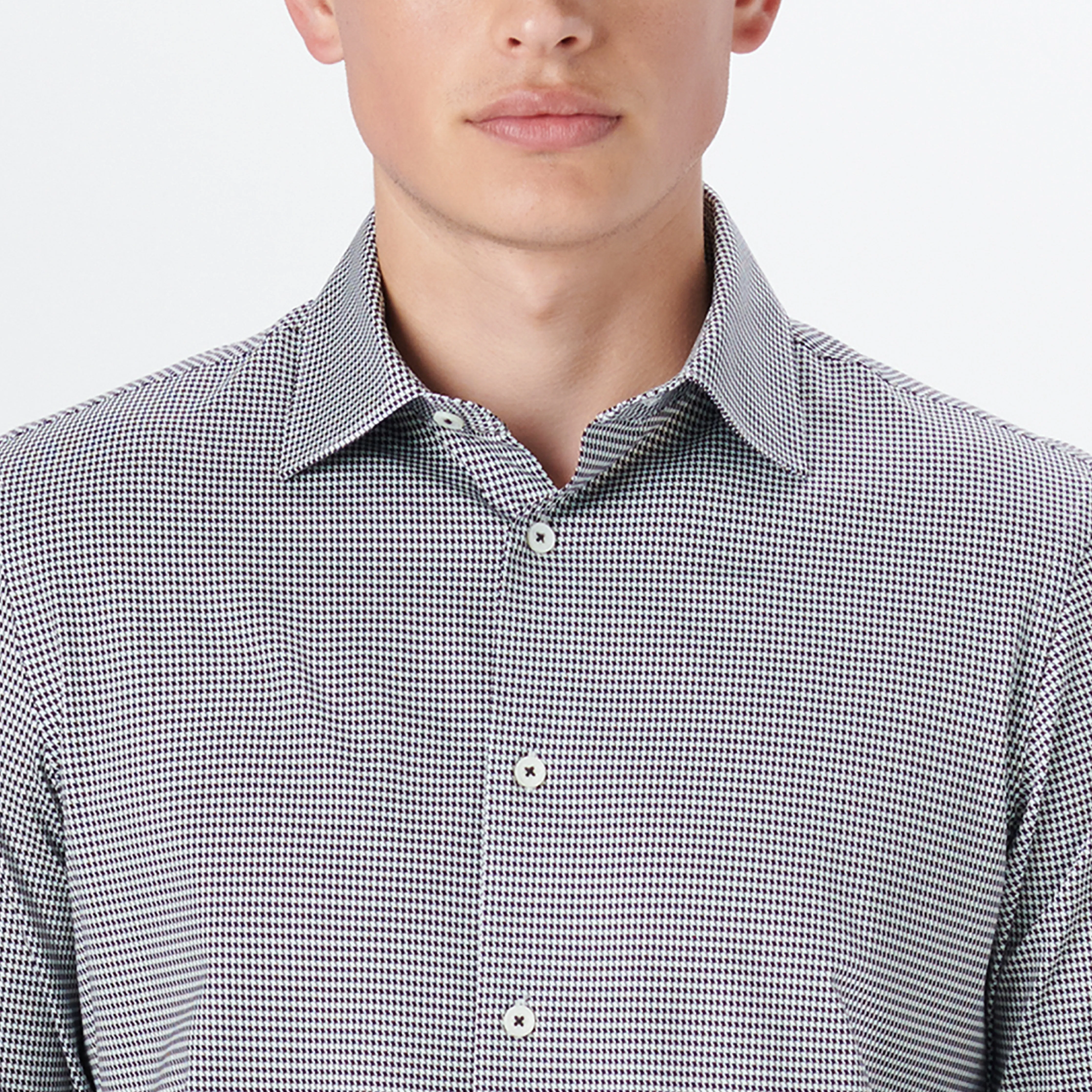 JAMES Hound's Tooth Check OoohCotton Shirt