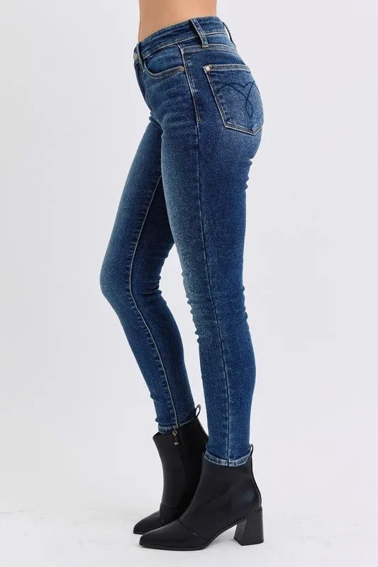 Judy Blue Mid-Rise Waist Skinny Jeans with Thermal Lining