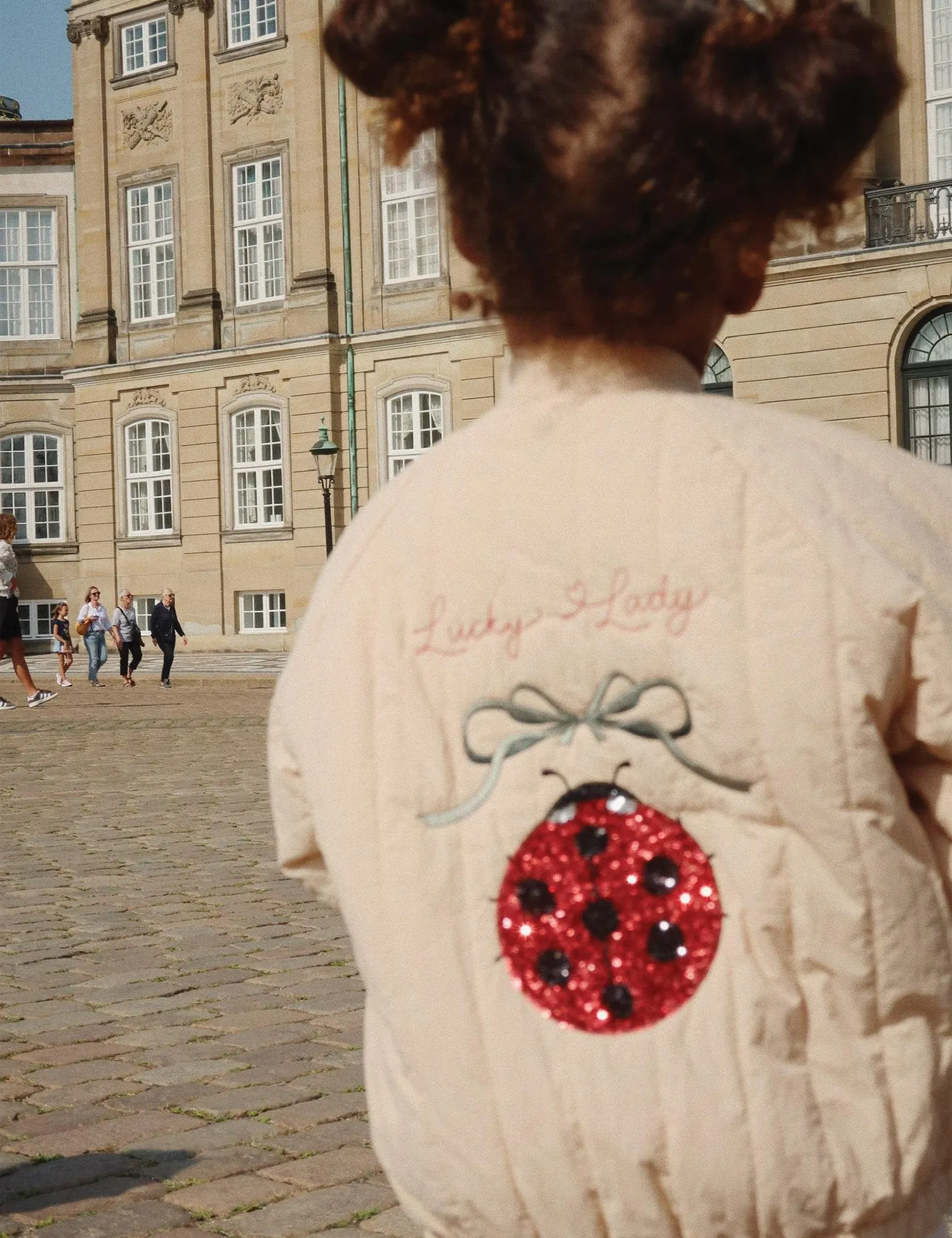 Juno Sequin Bomber Jacket in Frappé