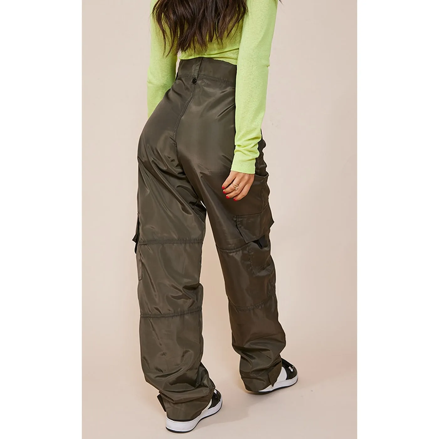 Khaki Straight Cargo Pocket Trousers