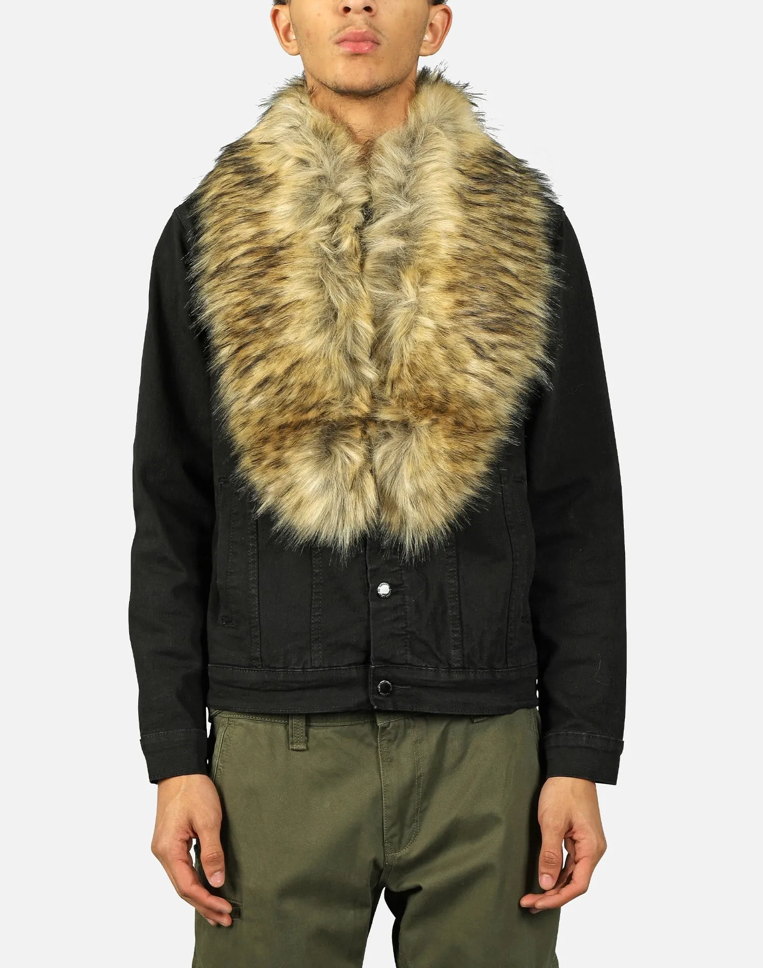 Kilogram LONG FUR DENIM JACKET