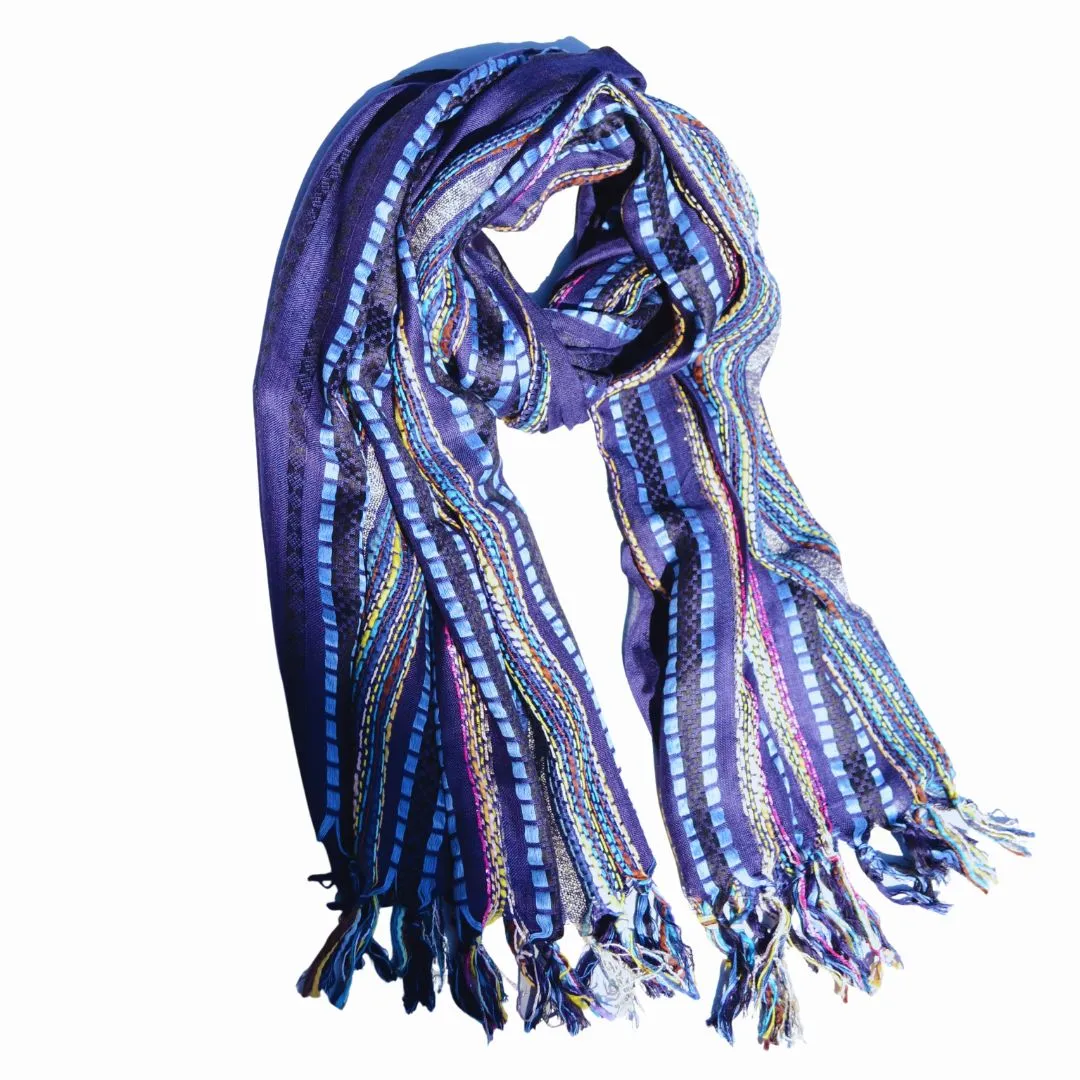 Kindness Navy Striped Scarf