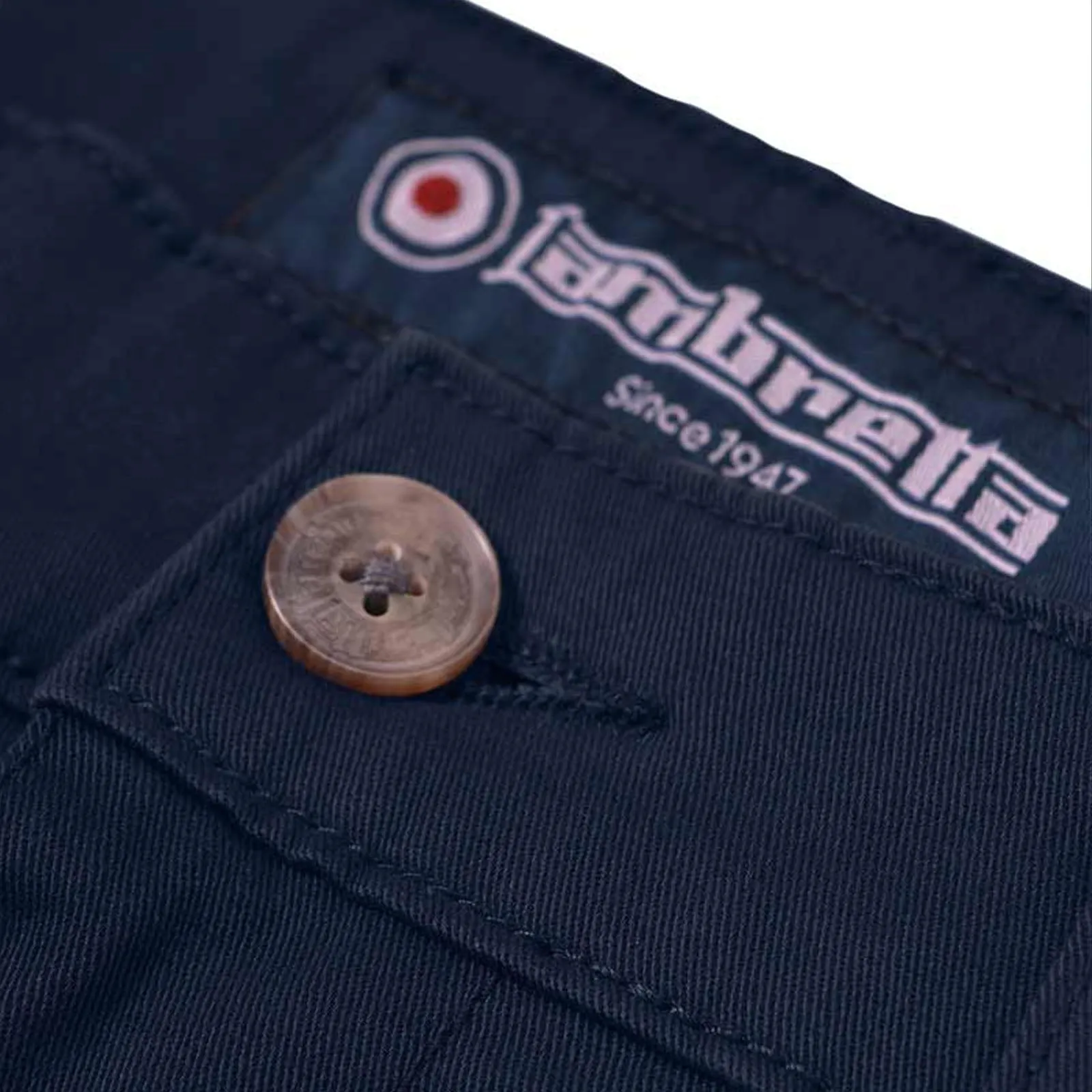 Lambretta Mens Straight Leg Twill Stretch Chinos