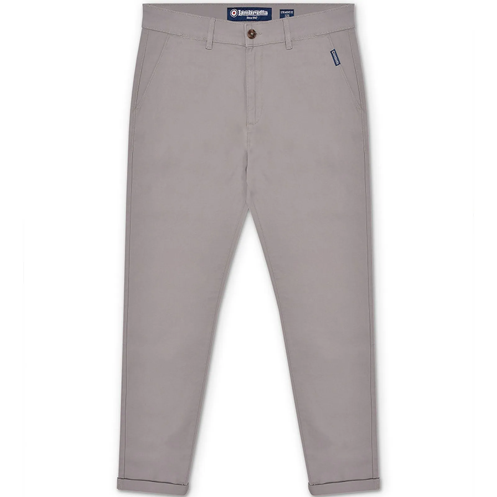 Lambretta Mens Straight Leg Twill Stretch Chinos