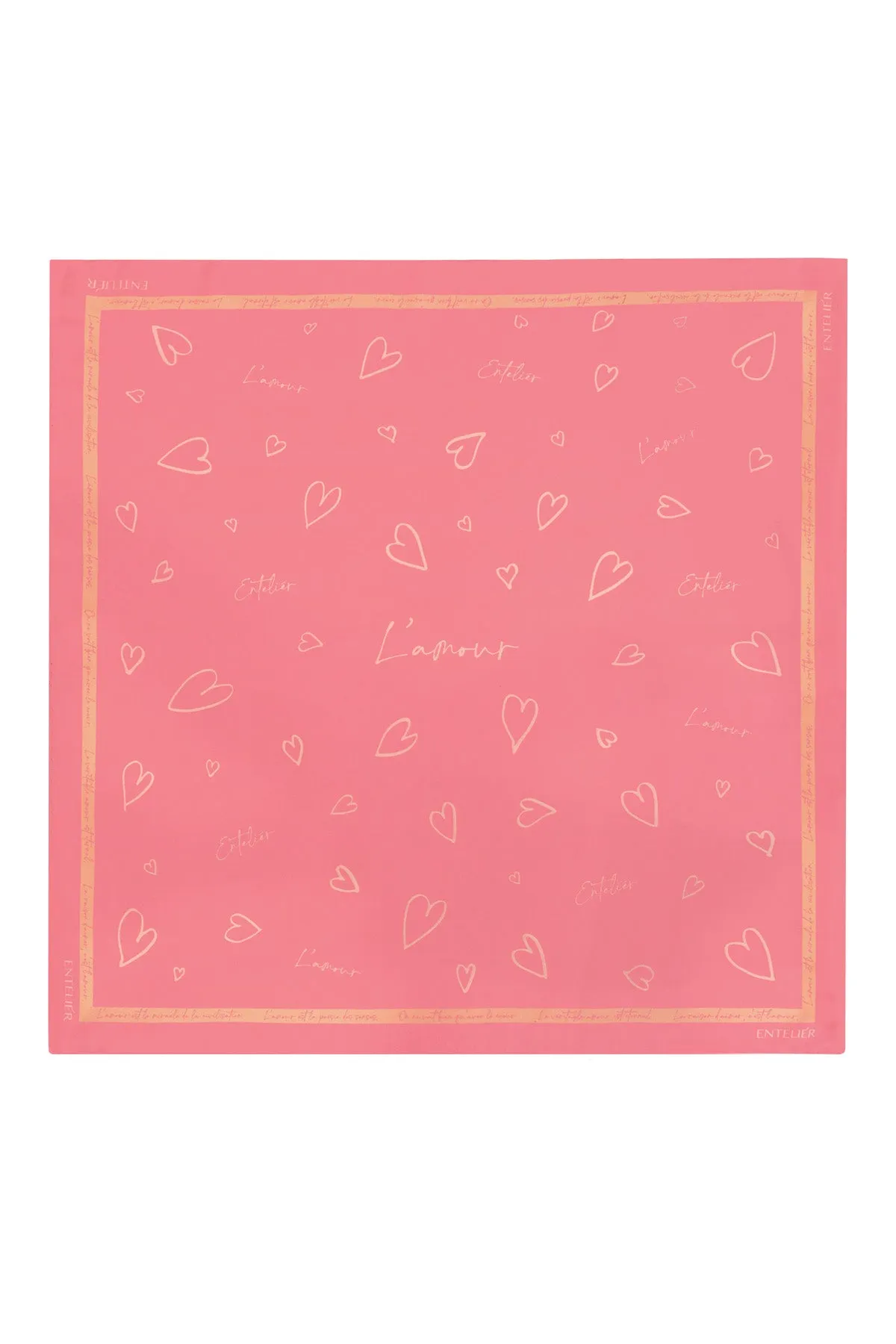 L'amour Silk Scarf Pink