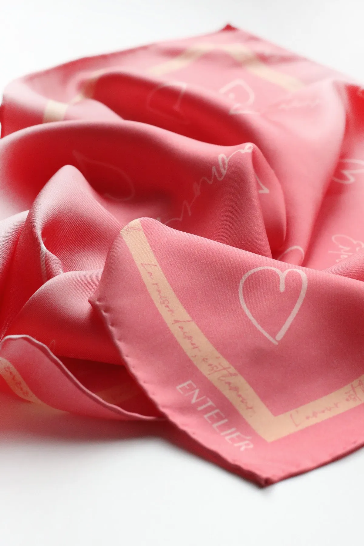 L'amour Silk Scarf Pink