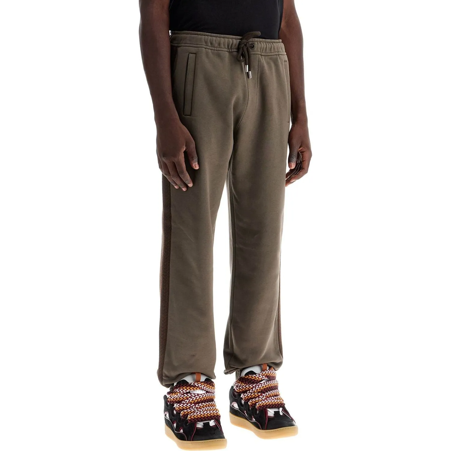 Lanvin pure cotton jersey joggers with stripes