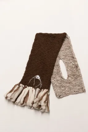 LE BLOCK SCARF CREAM CHOCOLATE