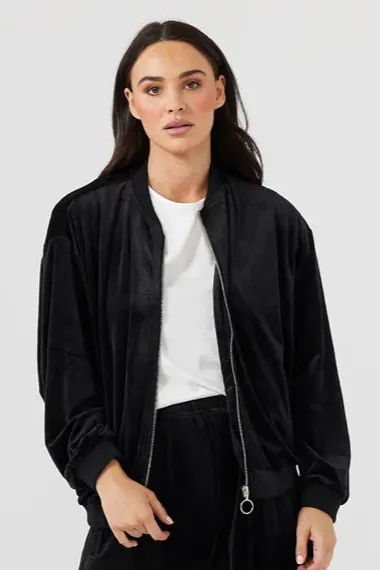 Liza Bomber in Black Velvet