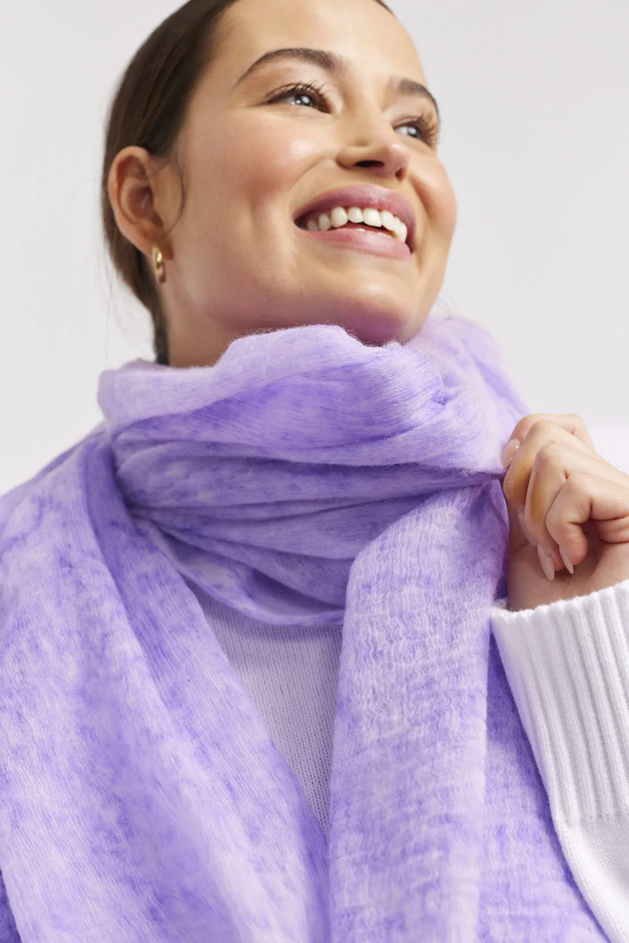 Louisa Wool Silk Scarf in Lilac