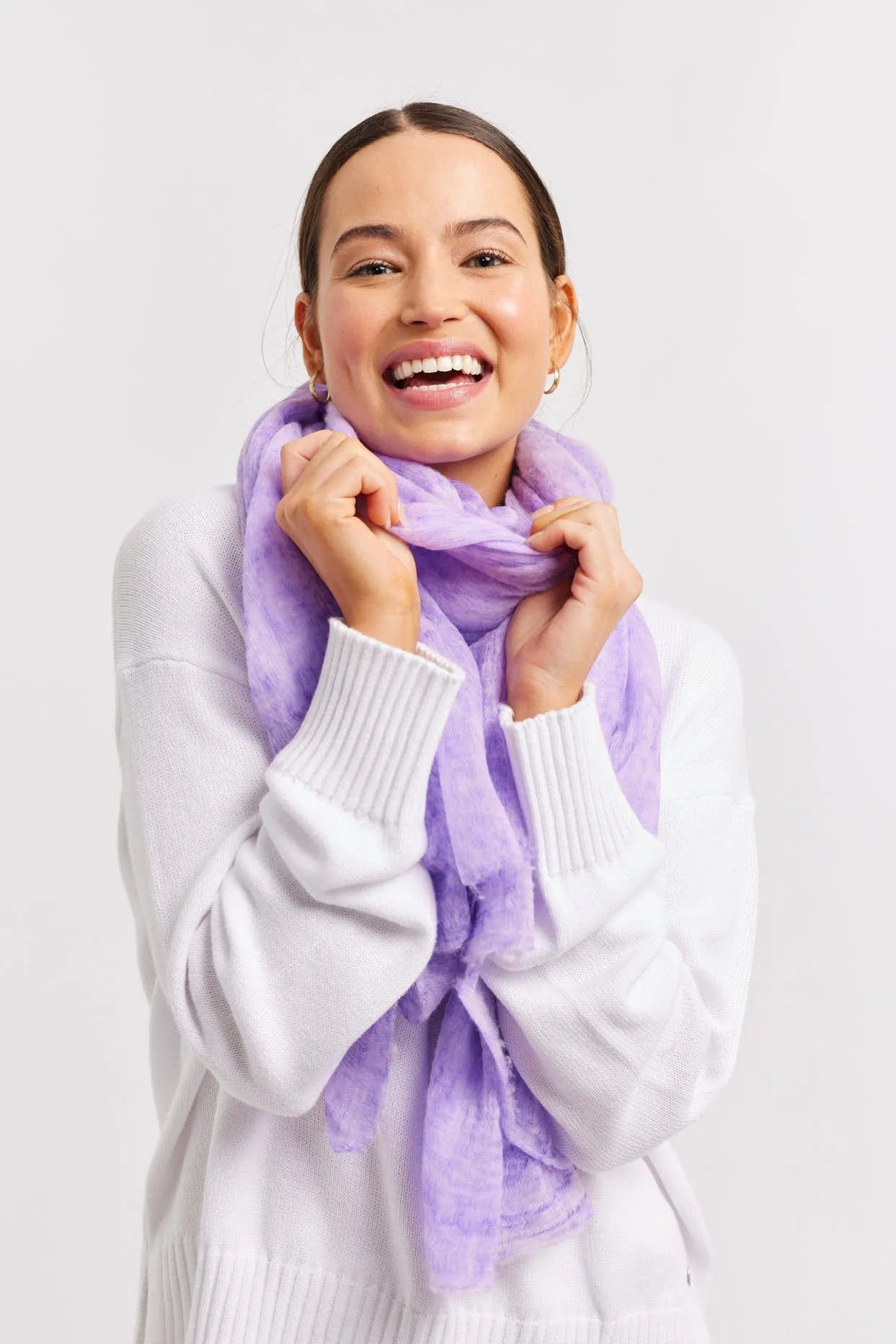 Louisa Wool Silk Scarf in Lilac