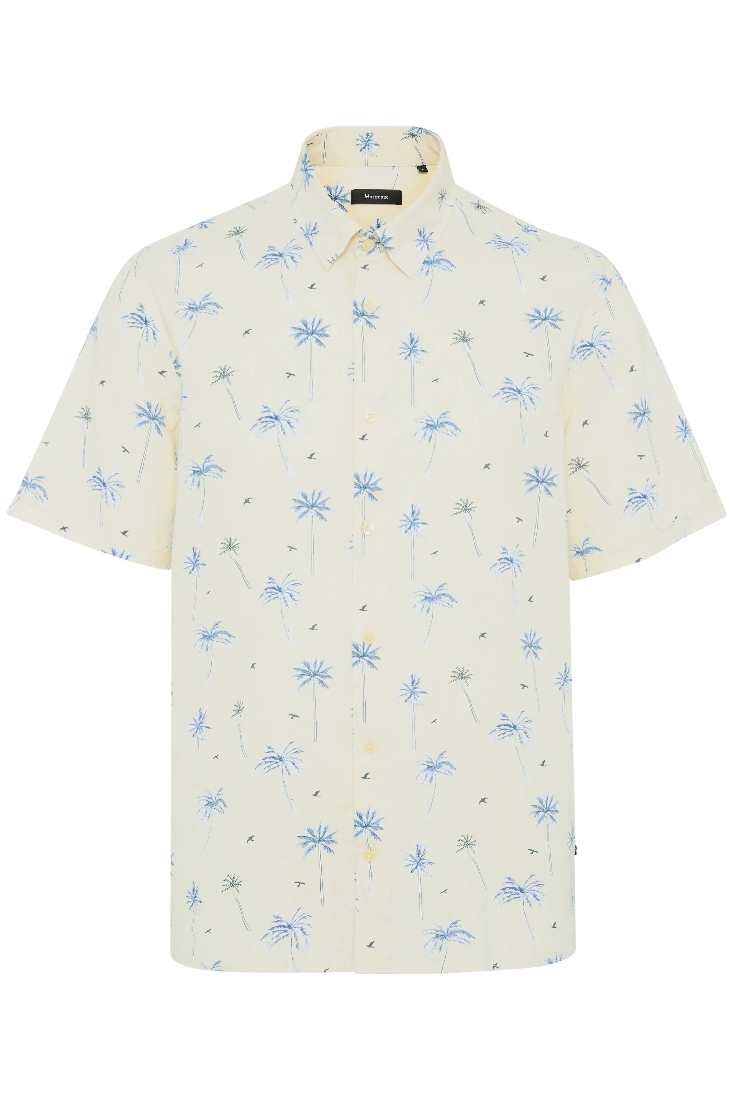 Matinique® MAKlampo BB Linen Blend Print S/S Shirt/Off White - HS24 SALE